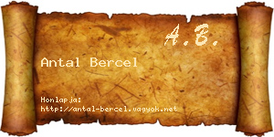 Antal Bercel névjegykártya